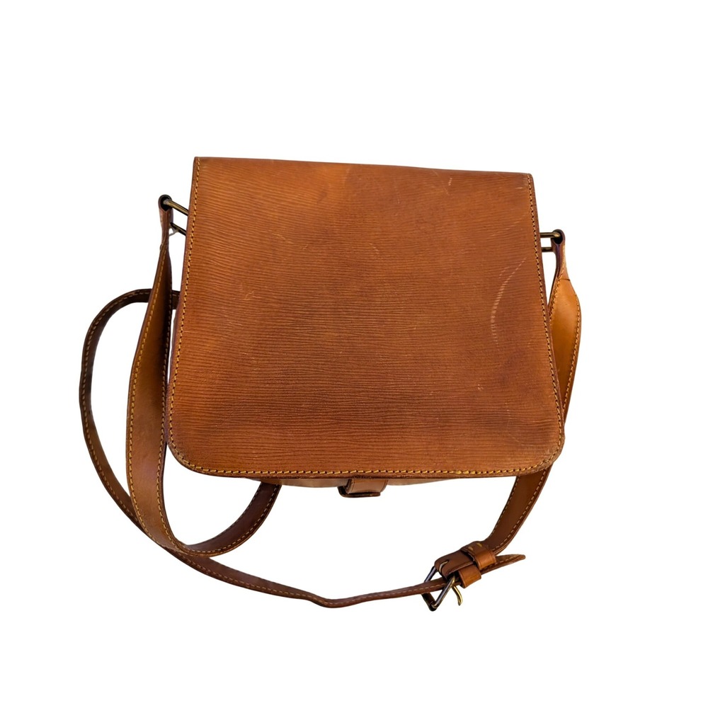 Louis Vuitton Cartouchiere MM Tan Epi Leather Crossbody Bag Vintage Messenger - Picture 2 of 16